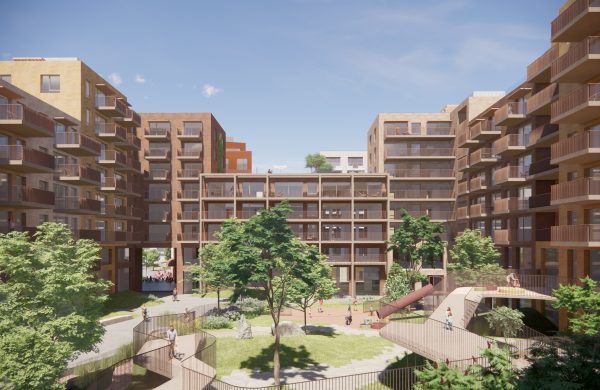 Bispevika B8b. Gårdsrom. Vedal Prosjekt